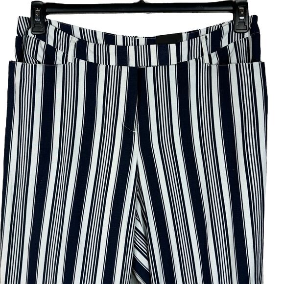 Lane Bryant SZ 16 LONG Lena Classic Trouser Pants Striped Curvy Fit Linen Blend - Picture 2 of 8